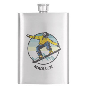 Petaca Nombre personalizado SNOWBOARDER