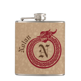 Petaca Nombre personalizado y estilo monograma celta urob