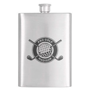 Petaca Nombre personalizado y golf de texto