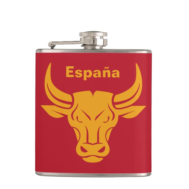 Petaca Nombre personalizado y matraz de texto de Bull con (Anverso)