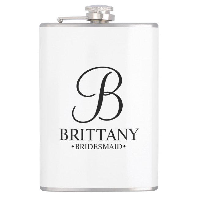 Petaca Nombre y monograma de la dama de honor personaliza (Anverso)