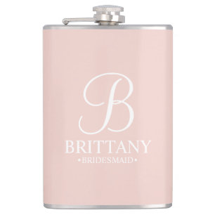 Petaca Nombre y monograma de la dama de honor personaliza