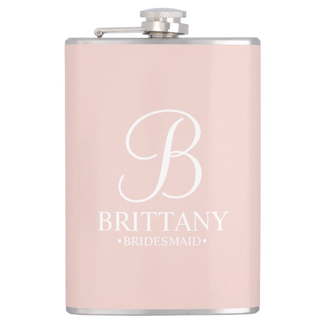 Petaca Nombre y monograma de la dama de honor personaliza (Anverso)