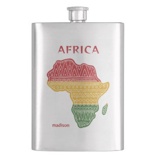 Petaca Nombre y texto personalizados de África