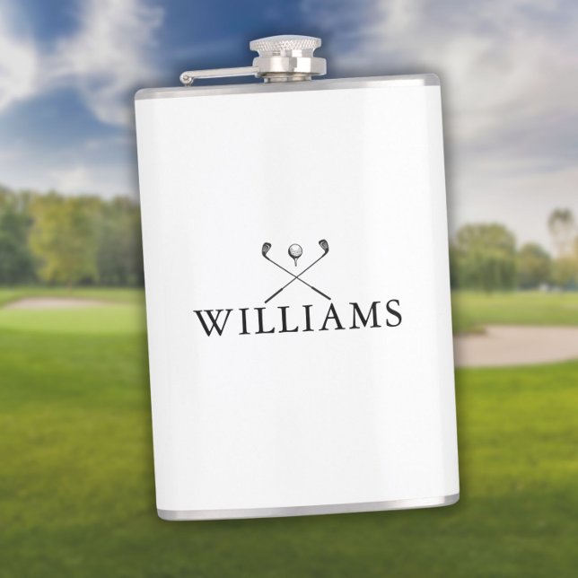 Petaca Nombres personalizados Clubes de golf (Personalized Name Golf Clubs Flask)