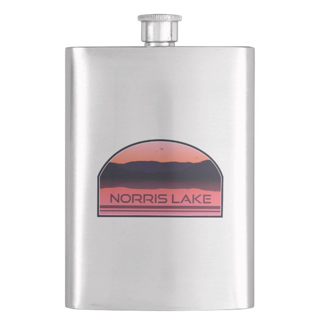 Petaca Norris Lake Tennessee Red Sunrise (Anverso)