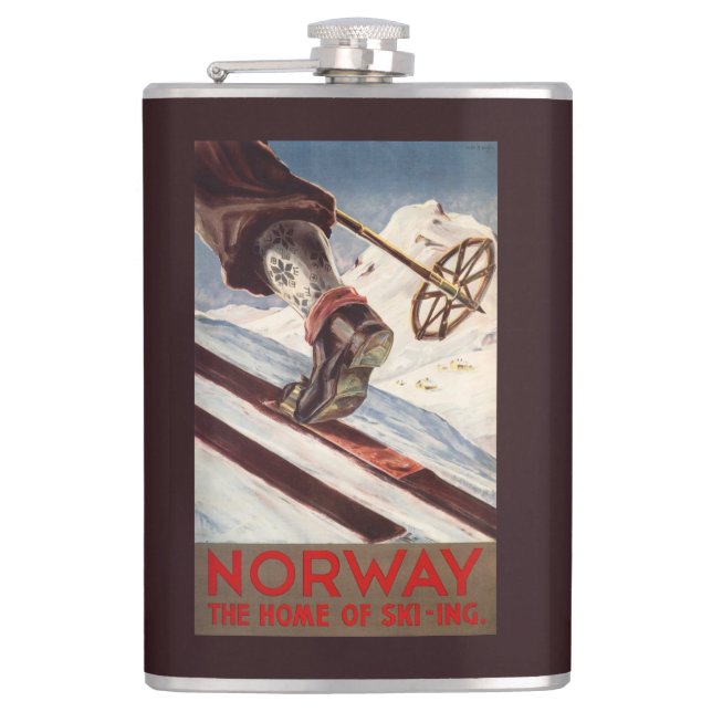 Petaca Noruega - el hogar del esquí (Anverso)