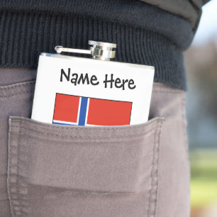 Petaca Noruega y Bandera Noruega Personalizados 