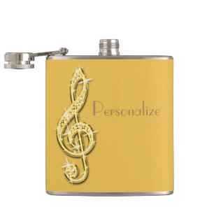 Petaca Notas musicales doradas Glitzy Sparkly