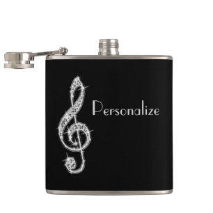 Petaca Notas musicales plateadas Glitzy Sparkly