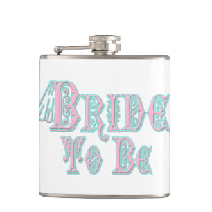 Petaca Novia a estar con velo, rosa y Verde azulado