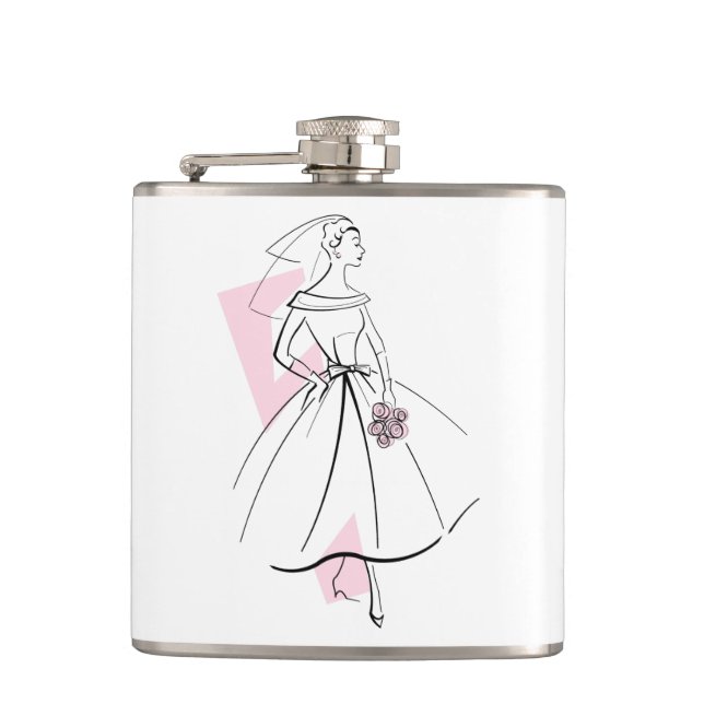 Petaca Novia de moda frasco rosa (Anverso)