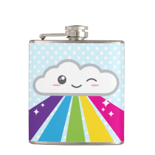 Petaca Nube de Kawaii y máscara de arcoiris