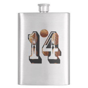 Petaca Número catorce de baloncesto, matraz de cadera