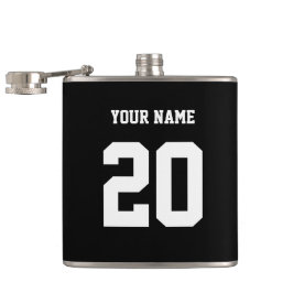 Petaca Número y nombre del Personalizado blanco y negro