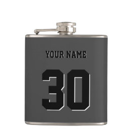 Petaca Número y nombre simple de Personalizado negro