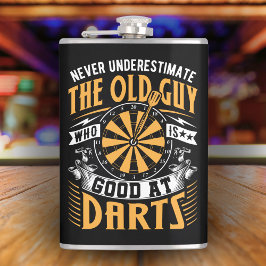 Petaca Nunca subestimes a los viejos en Darts Flask 8 oz