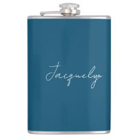 Ocean Blue Plain Elegant Nombre Minimalista Modern
