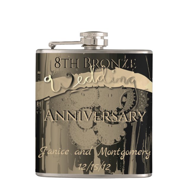 Petaca Octavo aniversario de Boda de Bronce (Anverso)