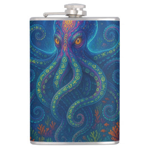 Petaca Octopus azul trippy