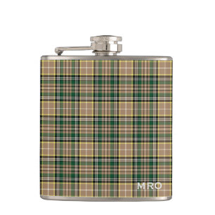 Petaca O'Farrell Tartan Monogram Green y Tan Plaid