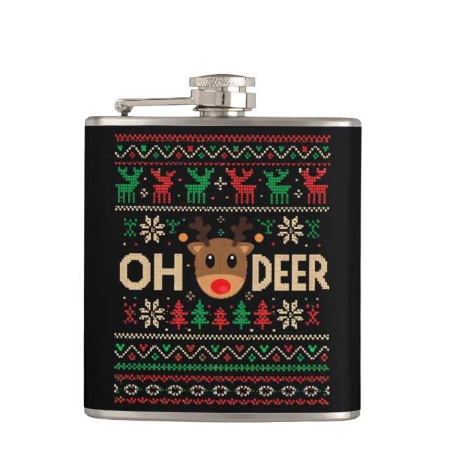 Petaca Oh Deer Ugly Christmas Sweater Flask (Anverso)