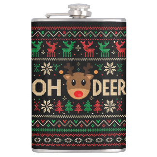 Petaca Oh Deer Ugly Christmas Sweater Flask