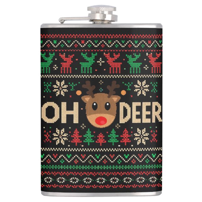Petaca Oh Deer Ugly Christmas Sweater Flask (Anverso)