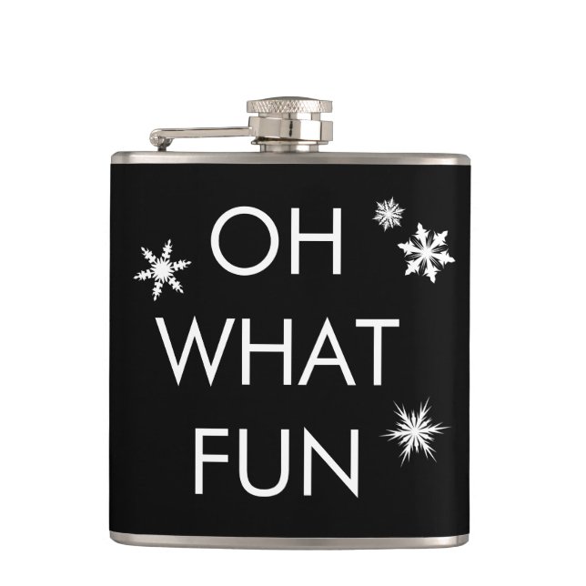 Petaca Oh Qué Navidades divertidos Snowflake Flask - negr (Anverso)