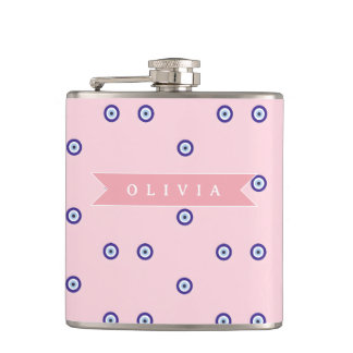 Petaca Ojo Turco Personalizado Rosa Lindo Regalo Personal