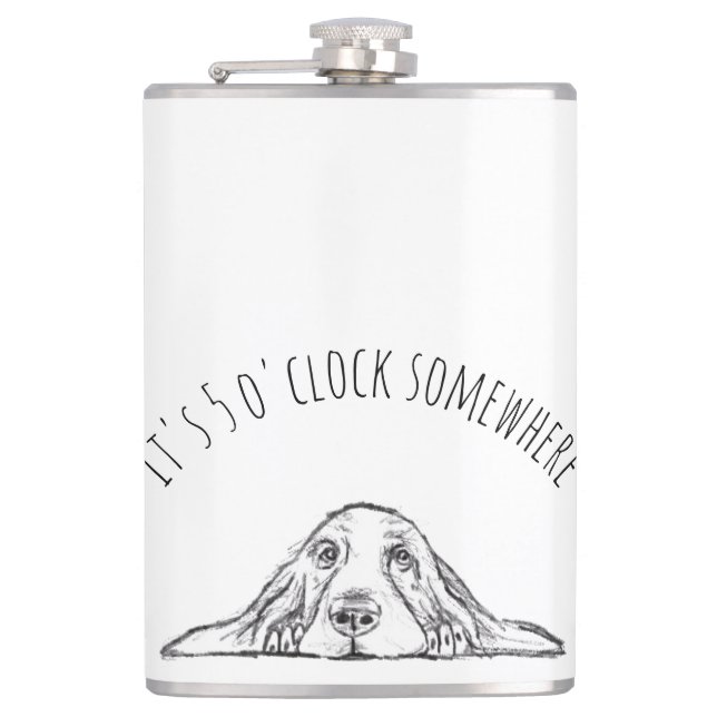 Petaca ojos de perrito simple blanco negro (Anverso)