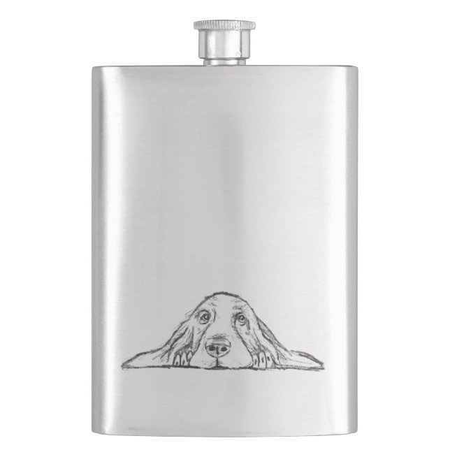 Petaca ojos de perrito simple blanco negro (Anverso)