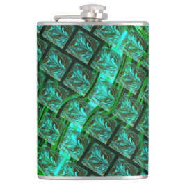 Petaca 'Ojos verdes en la rejilla', raspados y desdibujad