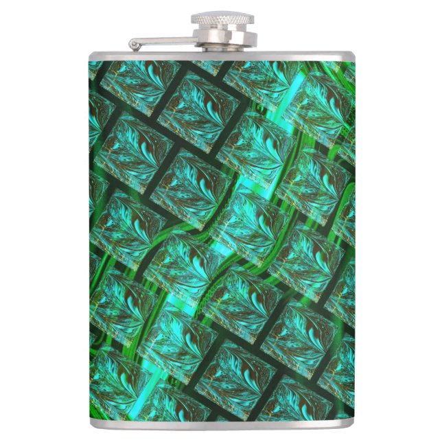 Petaca 'Ojos verdes en la rejilla', raspados y desdibujad (Anverso)