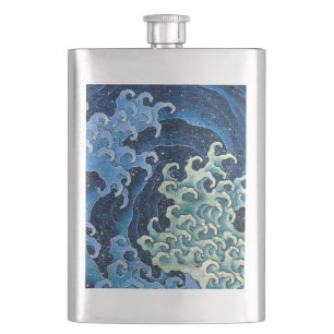 Petaca Ola Femenina de Hokusai Vintage Océano
