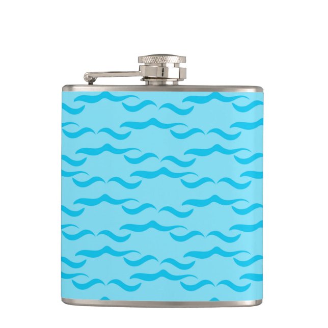 Petaca Olas de agua de mar azul pastel Océano Pacífico (Anverso)