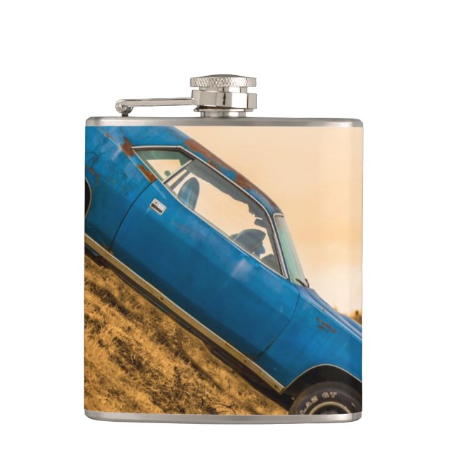 Petaca Old Blue Plymouth Barracuda (Anverso)