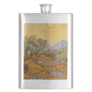 Petaca Olivos de Van Gogh cielo sole amarillo