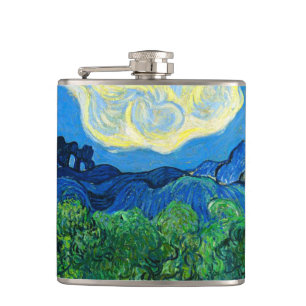 Petaca Olivos Van Gogh en un paisaje montañoso