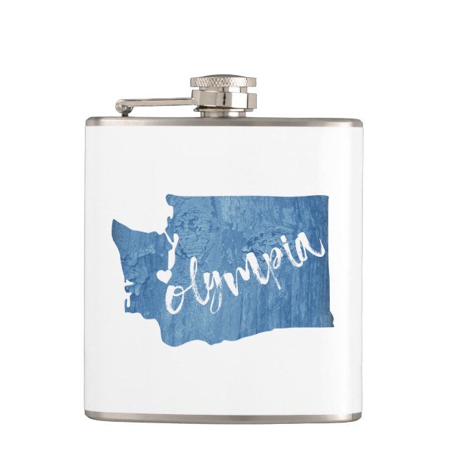 Petaca Olympia Washington Wood Grain (Anverso)