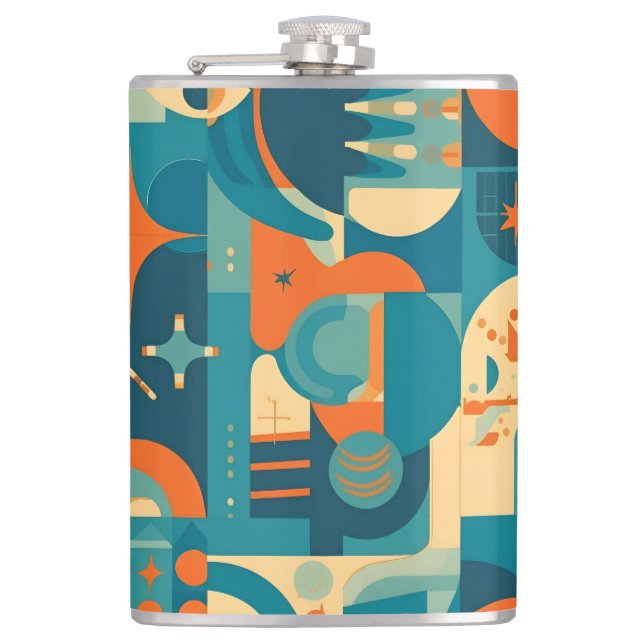 Petaca Orange and Teal Geometric Abstract (Anverso)