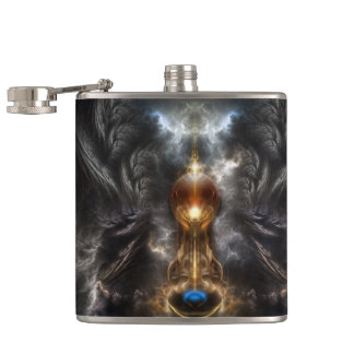 Petaca Orb De Arte Fractal Ligero Carne De Acero Inoxidab