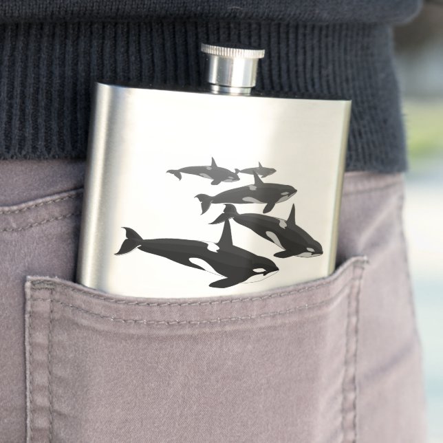 Petaca Orca Flask Personalizado Killer Whale Art Drask Fl (In Situ)