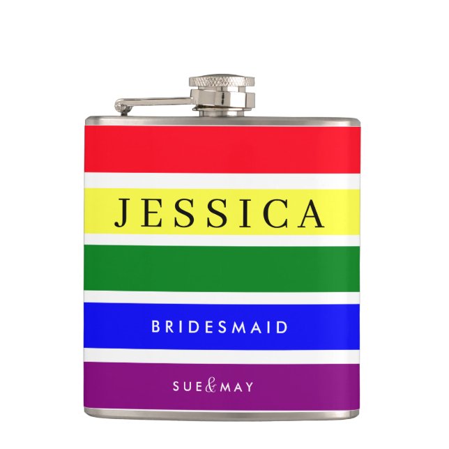 Petaca Orgullo Boda Bridesmaid Hip Flask | Personalizado  (Anverso)