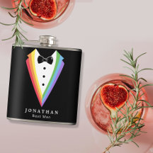 Orgullo Gay Personalizado Groomsmen Negro