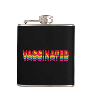 Petaca Orgullo vacunado lgbt color retro arcoiris negro