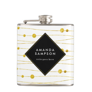 Petaca Oro adaptable elegante y frasco negro de la dama