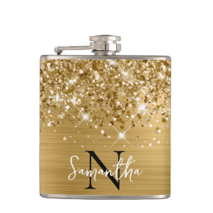 Petaca Oro Brillante Glam Monogramado