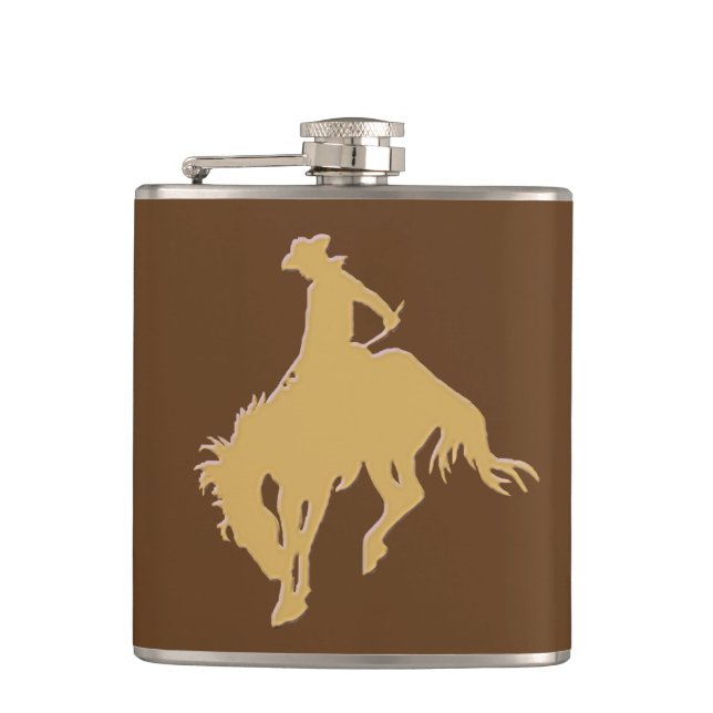 Petaca Oro Bucking del caballo de Wyoming (Anverso)