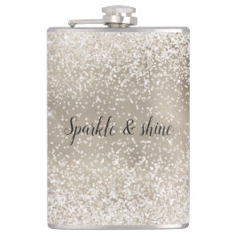 Petaca Oro Champán Blanco Glitzy Brillo